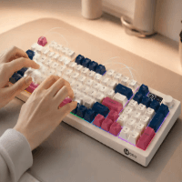 LECOO GK690-WB KABLOSUZ 3 MODLU 96 TUŞLU RGB GASKET MEMBRAN TÜRKÇE Q OYUNCU KLAVYESİ BEYAZ LACİVERT - 4