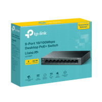 TP-LINK LS109P 8 PORT 10/100 +1 PORT RJ45 UPLINK 63W 250 METRE POE MESAFE METAL KASA SWITCH - 3