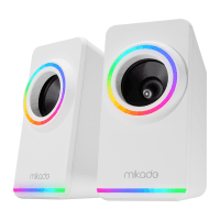 MIKADO MD-182 2.0 3W*2 BEYAZ RGB AYDINLATMALI USB + 3.5MM USB 5V SPEAKER HOPARLÖR