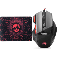 EVEREST SGM-X7 PRO  SİLVER 7200 DPİ MAKROLU USB OYUNCU 2 İN 1 PAD + MOUSE