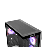 VENTO VG4202FL  650W RGB TEMPERLİ CAM USB 3.0 MESH SİYAH ATX GAMING KASA - 4