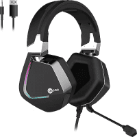 LECOO HT402 3.5MM JACK KULAK ÜSTÜ RGB LED AYDINLATMALI KABLOLU ÇIKARTILABİLİR MİKROFONLU GAMING KULAKLIK SİYAH - 5