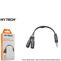 HYTECH HY-X77 SİYAH 3.5mm to AUDIO MIC 0.15m ÇEVİR