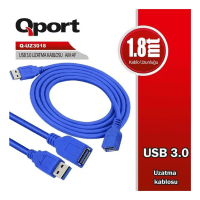 QPORT Q-UZ3018 USB 3.0V 1,8MT UZATMA KABLO AM-AF