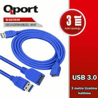 QPORT (Q-UZ3030) USB3.0 3MT UZATMA KABLOSU