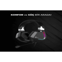 LECOO HT402 3.5MM JACK KULAK ÜSTÜ RGB LED AYDINLATMALI KABLOLU ÇIKARTILABİLİR MİKROFONLU GAMING KULAKLIK SİYAH - 3