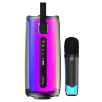 MIKADO MD-17BT CAPELLA SİYAH 10W 1 RGB MİKROFONLU TRANSPARAN/BT/TF KART/AUX/USB TWS 1800MAH BATARYALI SPEAKER