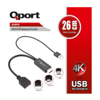 QPORT Q-DPX HDMI(M) TO DISPLAYPORT(F) ÇEVİRİCİ