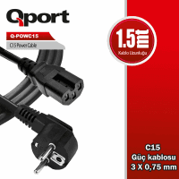 QPORT (Q-POWC15) 1.5M C15 POWER GUC KABLOSU