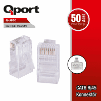 QPORT Q-J650 CAT6 50 ADET RJ-45 KONNEKTOR