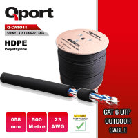 QPORT Q-CATO11 23 AWG 0,58 MM KESİT 500 METRE SİYAH CAT6 UTP OUTDOOR KABLO