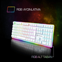 GAMEBOOSTER GB-G918B-WH FIRE STORM RGB BLUE SWITCH MEKANİK BEYAZ OYUN KLAVYESİ - 2