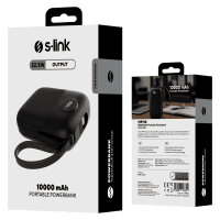 S-LINK MP110 10000MAH PD22.5W TYPE-C+LIGHTNING KABLOLU SİYAH LCD TAŞINABİLİR PİL ŞARJ CİHAZI POWERBANK - 4