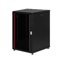 LANDE LN-PR20U6080-BL-121 MONTAJLI 20U W600MM X D800 PROLINE300 SERISI DIKILI TIP KABINET (SIYAH) (ON TEK ACILIM CITALI CAM/C