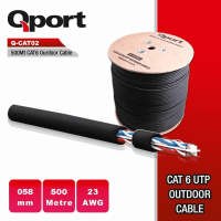 QPORT Q-CATFULL 500 M LSZH CAT6 OUTDOOR 23AWG 0.58MM %100 BAKIR SİYAH KABLO