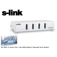 S-LINK SL-2041 4 PORTLU PS2 1.8M M/M KABLOLU OTOMATİK KVM SWITCH - 3