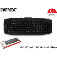 EVEREST KB-250F SİYAH USB M/M F KLAVYE