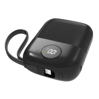 S-LINK MP110 10000MAH PD22.5W TYPE-C+LIGHTNING KABLOLU SİYAH LCD TAŞINABİLİR PİL ŞARJ CİHAZI POWERBANK