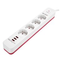 S-LINK SPG403U 1.5M 1.5MM 100% BAKIR 750 JOULE 3 USB 5V2.4A 4LÜ ANAHTARLI AKIM KORUMALI PRİZ - 2