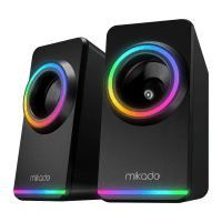 MIKADO MD-182 2.0 3W*2 SIYAH RGB AYDINLATMALI USB + 3.5MM USB 5V SPEAKER HOPARLÖR