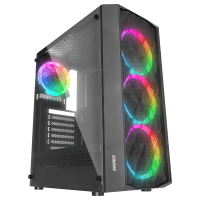 EVEREST BUMPY 4*12CM RGB FAN 600W APFC TEMPERED CAMLI ATX MID-T GAMING OYUNCU KASASI