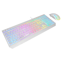 RAMPAGE KM-R57 SERAPHIC BEYAZ RGB AYDINLATMALI Q OYUNCU MULTMEDIA KLAVYE VE 12800 DPI MOUSE GAMING SET - 2