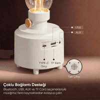 MIKADO MD-1 LÜXOUND 1800MAH 5W BEYAZ BLUETOOTH-AUX-USB-TF CARD DESTEKLİ IŞIKLI SPEAKER - 5