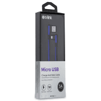 S-LINK SWAPP SW-C555 1M 3A MICRO LACIVERT KILIFLI METAL-L-KABLO - 2