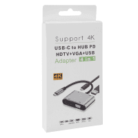 HYTECH HY-USBC22 4 IN 1 TYPE C TO, PD+HDMI+VGA+USB3.0 ÇEVIRICI HUB ADAPTÖR - 3