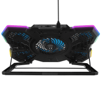 ADDISON RAMPAGE AD-RC13 BELLATRIX SIYAH 5 FAN 2 USB RGB IŞIKLI 15-17 NOTEBOOK SOĞUTUCU STAND - 5