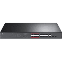 TP-LINK TL-SL1218MP 16 PORT 10/100 + 2XGB RJ45/SFP UPLINK COMBO 250 METRE POE MESAFE 192W RACKMOUNT SWITCH
