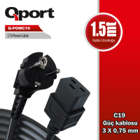 QPORT (Q-POWC19) 1.5M C19 POWER GUC KABLOSU