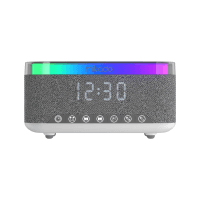 MIKADO MD-W8 1200MAH 10W GRİ BT,USB,KABLOSUZ ŞARJLI RGB-GECE LAMBASI ÖZELLİKLİ ALARMLI SAAT SPEAKER
