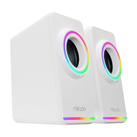 MIKADO MD-182 2.0 3W*2 BEYAZ RGB AYDINLATMALI USB + 3.5MM USB 5V SPEAKER HOPARLÖR - 2