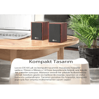 LECOO DS105 KLASİK KIRMIZI AHŞAP HOPARLÖR - 4
