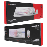 RAMPAGE KM-R57 SERAPHIC BEYAZ RGB AYDINLATMALI Q OYUNCU MULTMEDIA KLAVYE VE 12800 DPI MOUSE GAMING SET - 11