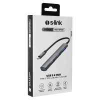 S-LINK SW-U324 3*USB2.0, 1*USB3.0 TYPE-C METAL USB HUB - 2