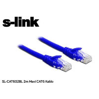 S-LINK SL-CAT602BL 2M CAT6 KABLO MAVİ