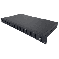 ALFAFONET 102005-BL.03 ECOSLIDE 1U 12 PORT FIBER OPTIC PATCH PANEL 12 SCSX/12 SX FRONT PLATE SİYAH ( BOŞ )