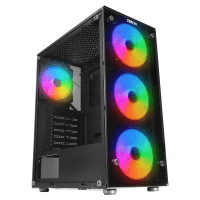 ZEIRON Z-MASTER X100 TEMPERED GLASS 4*SABIT RAINBOW FAN 2*USB2.0+USB3.0+HD AUDIO MID-TOWER GAMING OYUNCU KASASI