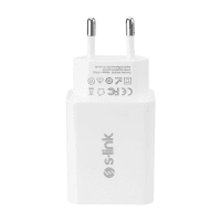 S-LINK SL-EC60 20W PD3.0/QUICK CHARGE QC3.0 TYPE USB-C +USB A HIZLI BEYAZ EV ŞARJ ADAPTÖR - 3