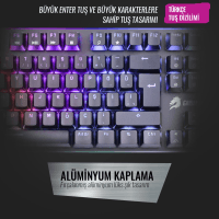 GAMEBOOSTER GB-G918B-BL FIRE STORM RGB BLUE SWITCH MEKANİK SİYAH OYUN KLAVYESİ - 2