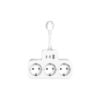S-LINK PRZ07 BEYAZ 3 SOKETLİ 15MM 1 USB 2 TYPE-C PD20W 1050 JOULE TAM BAKIR KABLOLU AKIM KORUMALI PRİZ