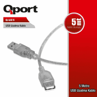 QPORT (Q-UZ5) 5MT USB UZATMA KABLOSU