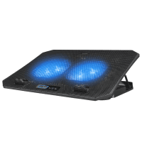 RAMPAGE AD-RC44 SNOW SIYAH 2 FANLI LCD GÖSTERGELI 15"-17" NOTEBOOK SOĞUTUCU STAND