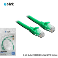 S-LINK SL-CAT606GR 0.6M YEŞİL CAT6 KABLOSU