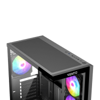 VENTO VG4202FLA  650W RGB TEMPERLİ CAM USB 3.0 MESH SİYAH ATX GAMING KASA - 4