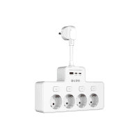 S-LINK PRZ08 BEYAZ 4 SOKETLİ 15CM 1 USB 2 TYPE-C PD20W TAM BAKIR KABLOLU AKIM KORUMALI PRİZ - 6