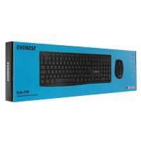 EVEREST KM-719 SİYAH İKISİ BİR ARADA 2 IN 1 KABLOSUZ Q MULTIMEDIA KLAVYE + MOUSE SET - 10