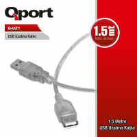 QPORT (Q-UZ1) USB2.0 1.5MT UZATMA KABLOSU